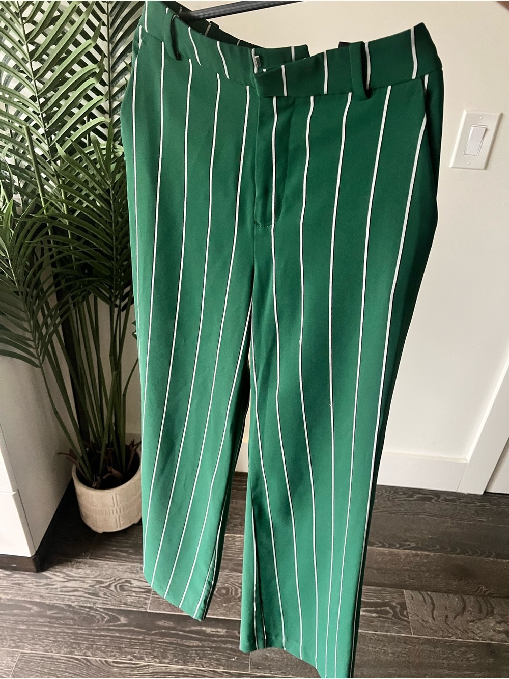 H&M Emerald Green Pinstripe Trousers